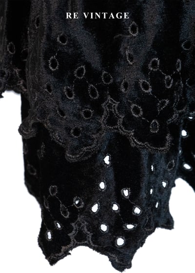 法式雕花疊層黑絨長裙（27)7