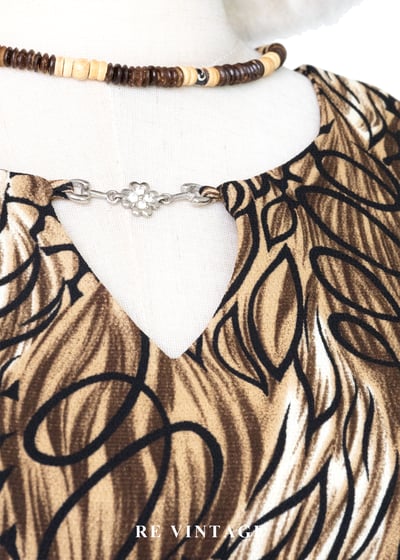 大地色墨跡迷宮藝術筆觸長洋裝7