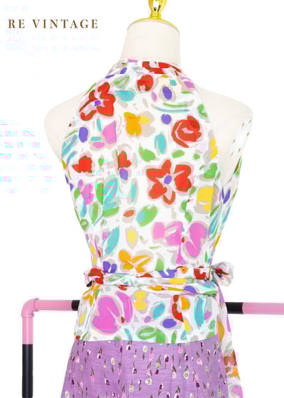 Rainbow Floral 削肩可愛上衣5