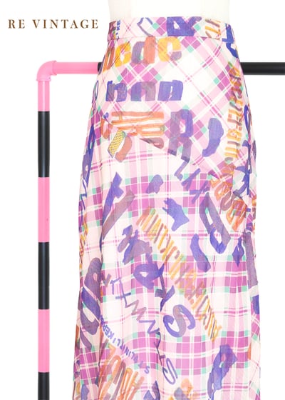 桃粉色文字印花美裙（26"）3