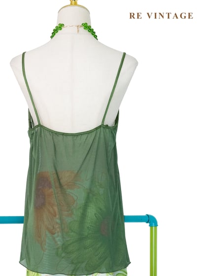 森林薄霧粉花顯露細肩帶背心8