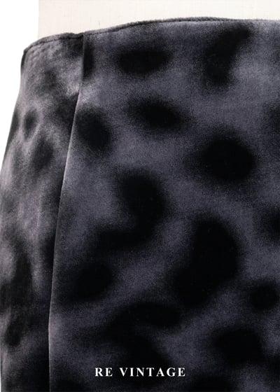 經典獸紋神秘紫灰色絨布長裙（27"）5