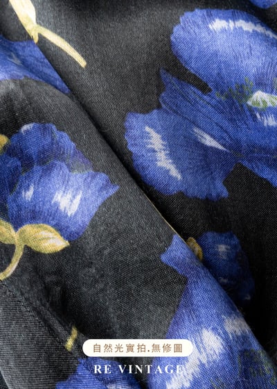 夜花藍調寬版洋裝18