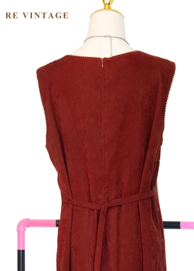 深深紅棗燈影復古長洋裝13