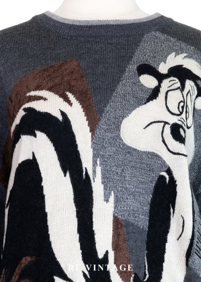 俏皮卡通人物灰系針織毛衣3