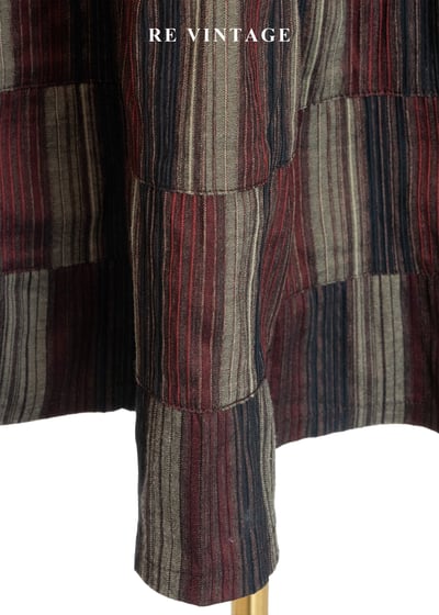 時空階梯條紋拼貼格紋長裙（25-29"）9