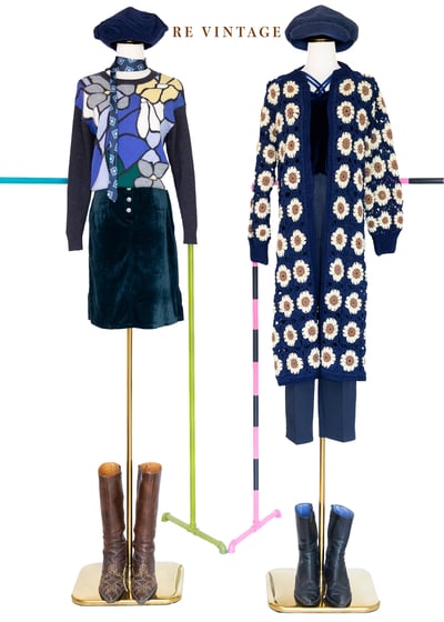 Atlantic Deep 絨布及膝美裙（26"）2