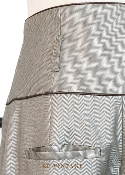 質感單品 - 摩登斜紋光影高腰雙排釦長褲（24"）12