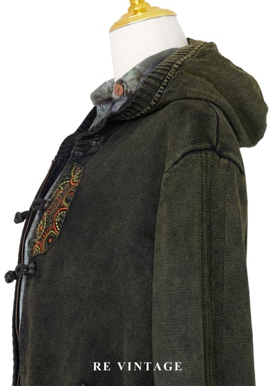 旅途文化印記橄欖綠黃連帽外套7