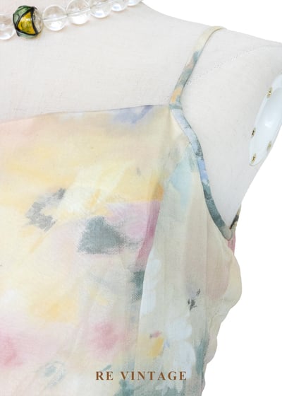 晨曦油畫 - 渲染碎花細肩帶洋裝5