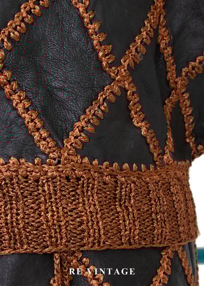 套裝組合 - 深橘鉤織皮菱格飛鼠秀上衣12