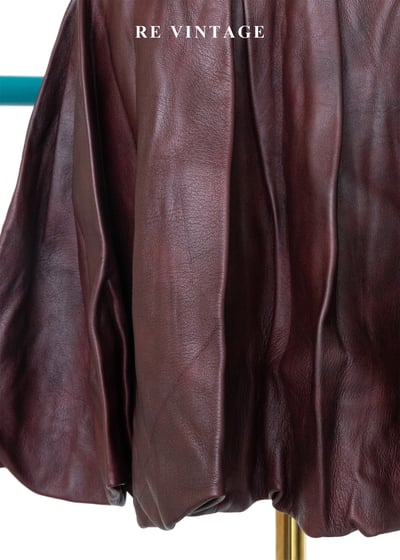 辣味勃根地皮革燈籠短裙（27"）6