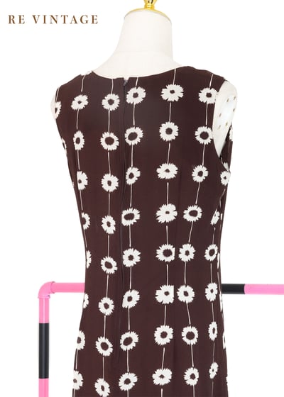 Floral Curtain 牛奶巧克力色雪紡長洋裝8