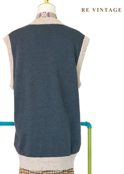 日本製 - 混色大色塊拼貼針織背心8