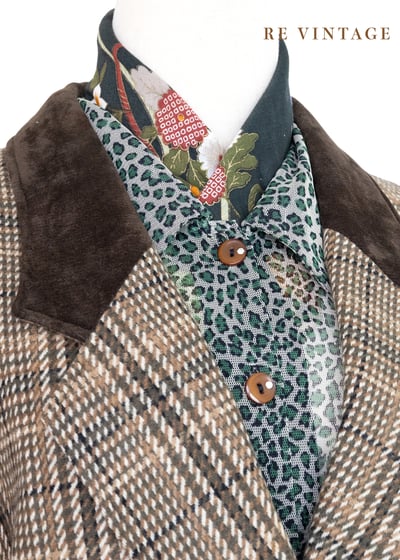 氣質單品 - 日本製 棕綠色的格紋西裝外套11