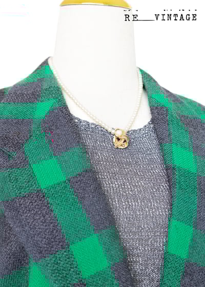 日本製 - 灰綠格紋西裝外套4