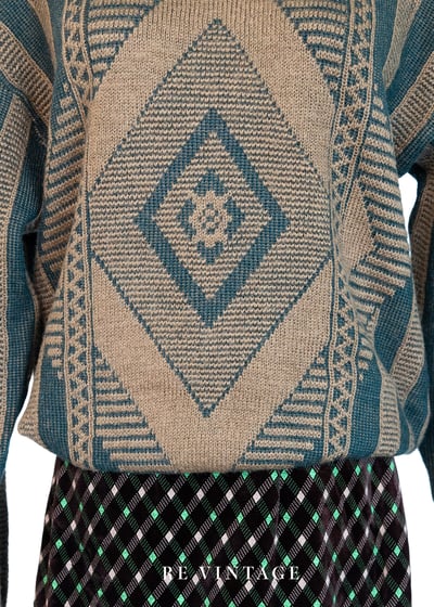 森林綠無限菱格針織毛衣4