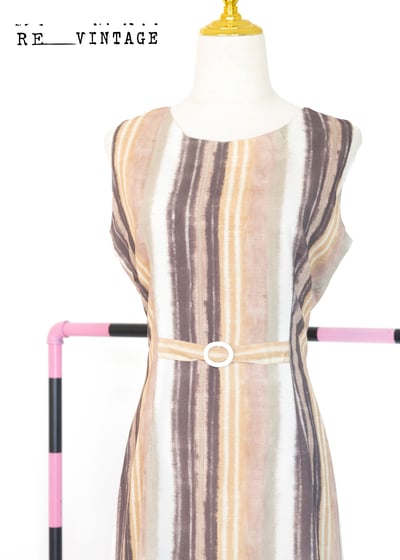 抹茶美拉德線條長洋裝1