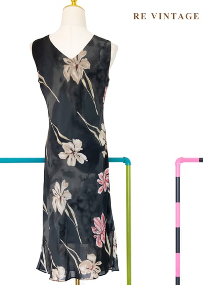 影中花雙色艷麗洋裝11