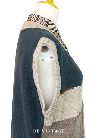 日本製 - 混色大色塊拼貼針織背心7