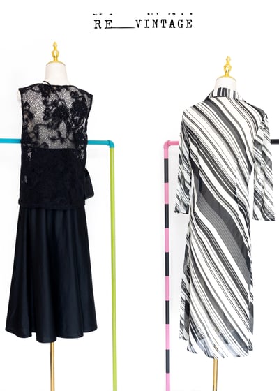 斜紋線條雪紡長洋裝5