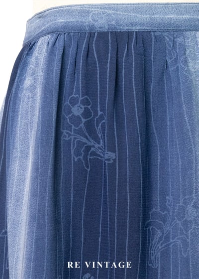 深夜花市漸層藍手繪花朵長裙（24-28"）5