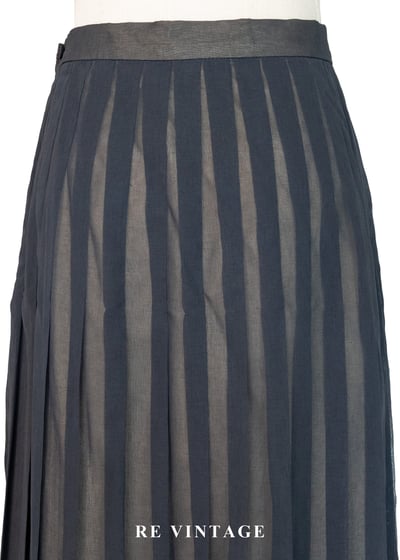 墨灰半透視百褶長裙（27"）9