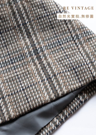 氣質單品 - 日本製 棕綠色的格紋西裝外套13