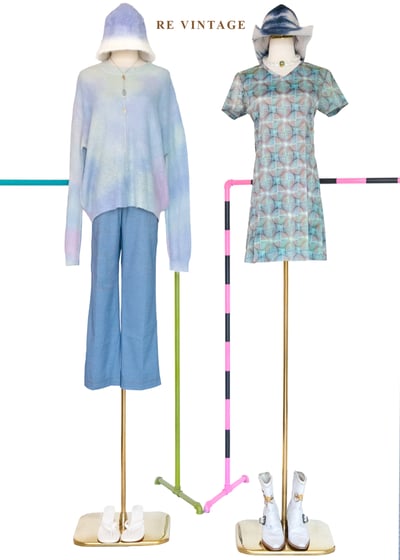 香港製 - 裁縫師的草稿幾何車線單寧長褲（28"）2