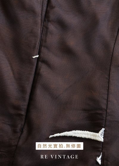 白花香氣咖啡棕網紗迷你洋裝21