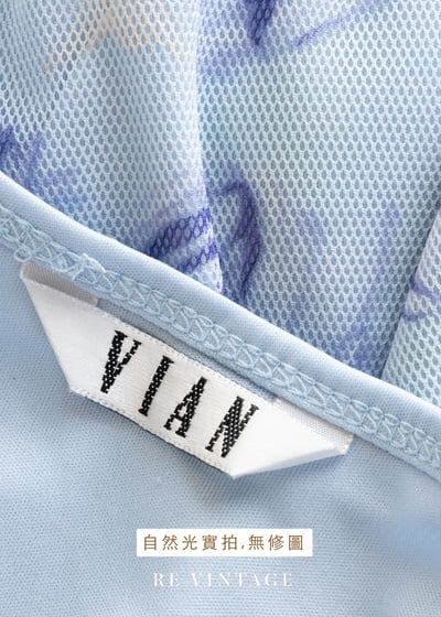 水藍玫瑰網紗細肩帶洋裝13