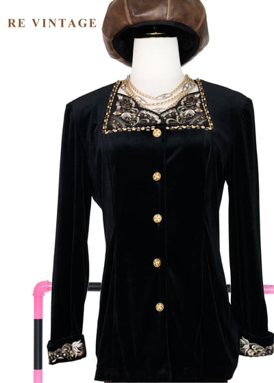 凡爾賽的夜晚約會絨布上衣1