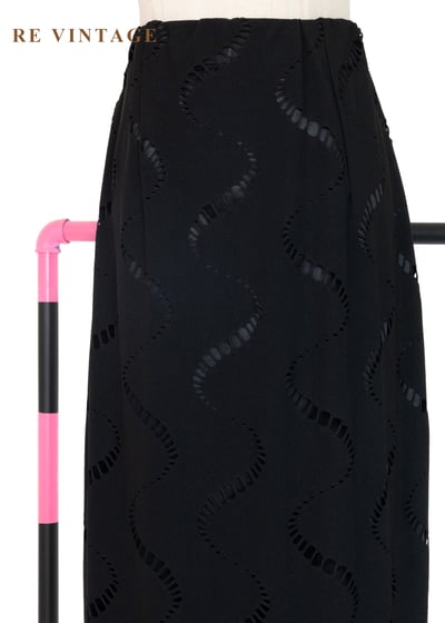 波浪透視極簡黑長裙(23-26")3