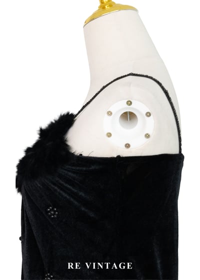 黑絨散落の小花細肩帶背心8