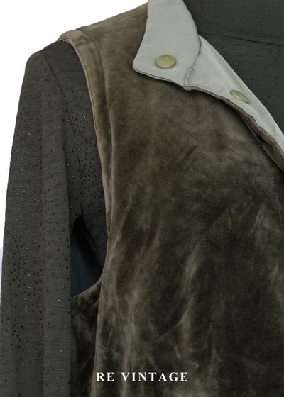 綠精靈絨布尼龍雙面穿背心5