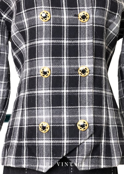 絕美氣質雙排釦格紋西裝外套8