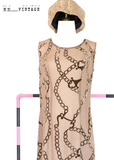 鍊條美人卡布奇諾棕長洋裝9