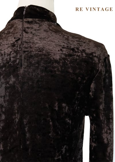 義大利製質感單品 - 深咖啡色俐落現代感絨布洋裝11