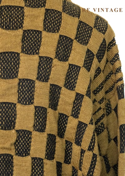 焦黃色Waffle格紋針織毛衣14