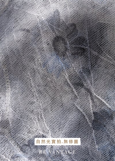 煙藍色浮花透膚網紗上衣11