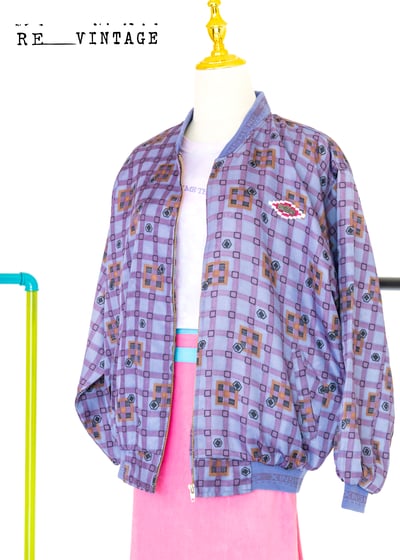 葡萄紫格紋版型一百分夾克外套1