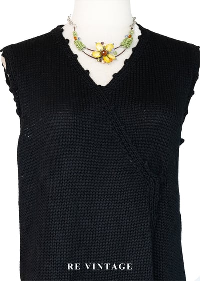 花朵十字繡圖騰針織背心3