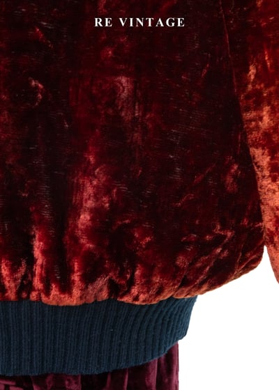 秋日橘紅色光澤絨布夾克外套11