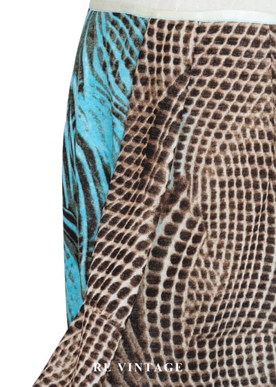 蛇紋錯位美感 - 湖水藍幻象及膝裙（24-29"）14