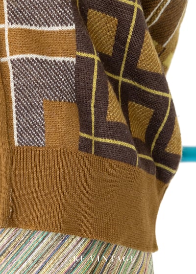 Topaz 格紋拼接針織毛衣背心6