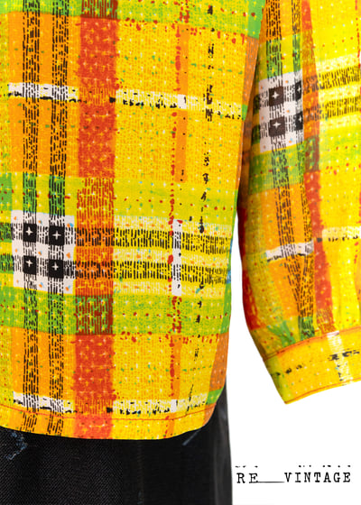 亮眼の橘黃色格紋襯衫5