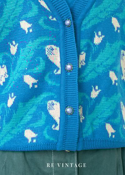 海水浴場藍藍的針織毛線衣外套4