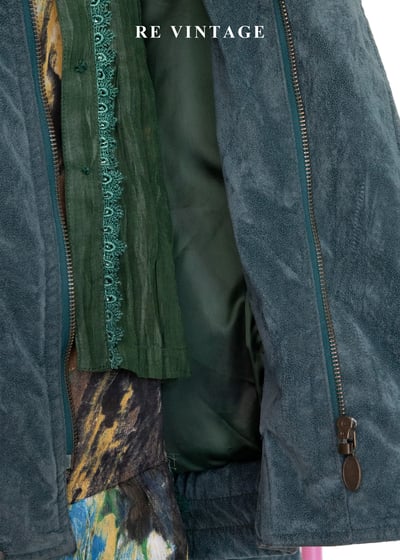 復古孔雀綠工裝夾克外套6