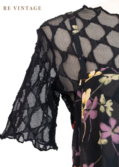 文藝小花透膚細肩帶長洋裝5