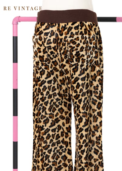 短毛絨布豹紋喇叭褲（27")9